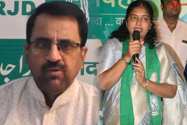 बांकीपुर उपचुनाव को लेकर प्रेस बयान जारी करते RJD प्रवक्ता एजाज अहमद।