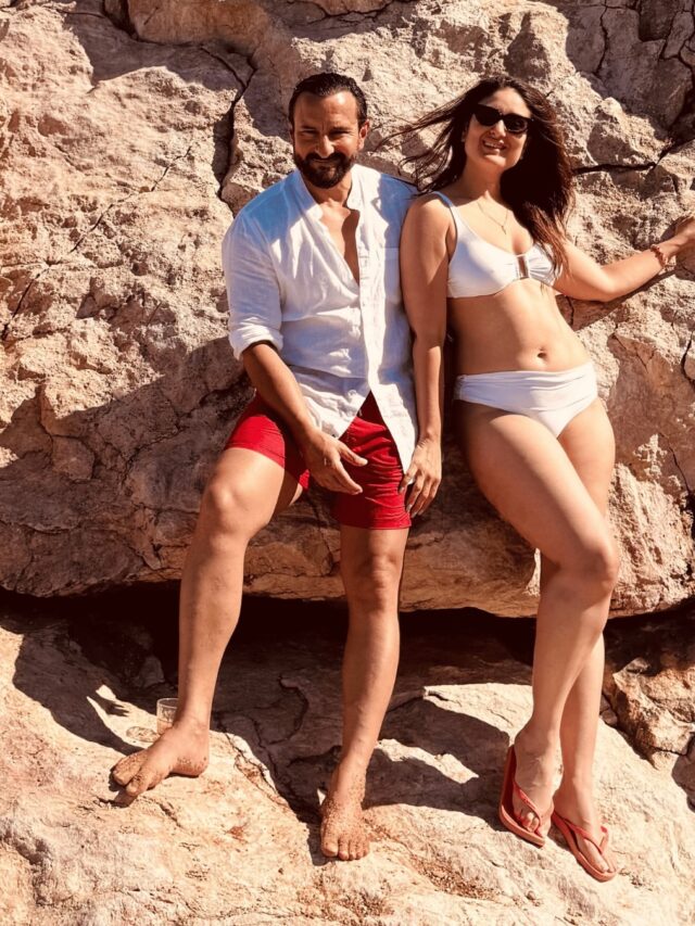 Saif-Kareena की ये तस्वीरें हुईं वायरल! समंदर किनारे दिखी जबरदस्त केमिस्ट्री