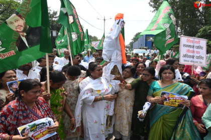 जमुई घटना के विरोध में पटना में RJD का प्रदर्शन और मुख्यमंत्री सम्राट चौधरी का पुतला दहन